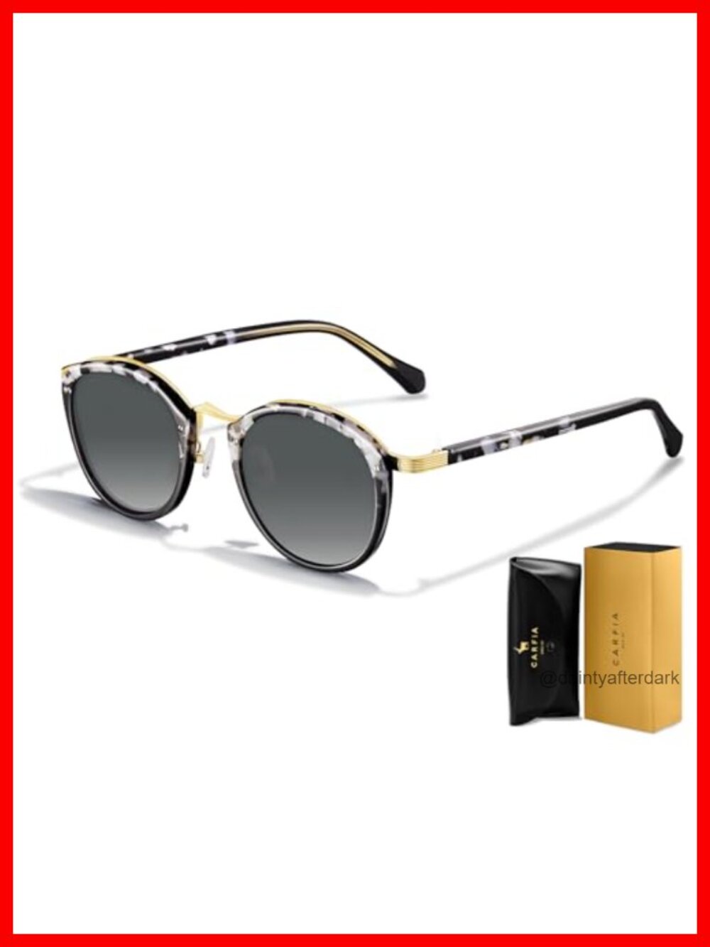Polarized Round Sunglasses UV400 Retro Acetate Metal Bridge Full Frame
